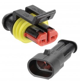 2 WAY FEMALE and MALE AMP SUPER SEAL CONNECTOR HOUSING SET