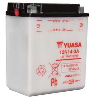 12N14-3A 12v YUASA Motorcycle Battery with Acid Pack