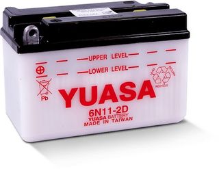 6N11-2D 6v YUASA Motorcycle Battery with Acid Pack