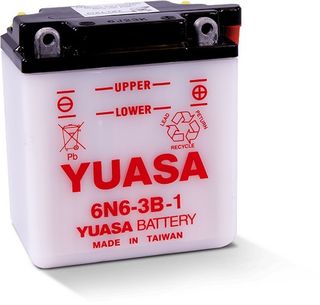 6N6-3B-1 6v YUASA Motorcycle Battery with Acid Pack