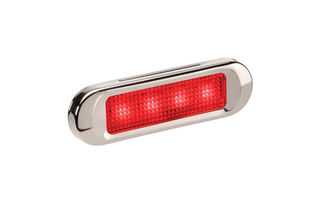 10'30 VOLT MODEL 8 L.E.D FRONT END OUTLINE MARKER LAMP RED -STAINLESS (FREE DELIVERY)