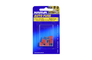 10 AMP RED MICRO 2 BLADE FUSE (Blister pack of 5)