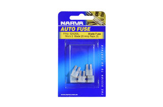 25 AMP WHITE MICRO 2 BLADE FUSE (Blister pack of 5)
