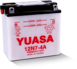 12N7-4A 12v YUASA Motorcycle Battery with Acid Pack