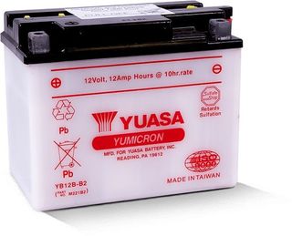 YB12B-B2 12v YUASA YuMicron Motorcycle Battery with Acid Pack