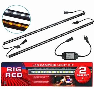 BIG RED 2 BAR LED Camp Light Kit White/Amber 14w