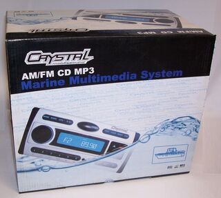 CRYSTAL AM/FM CD MP3 MARINE MULTIMEDIA HEAD UNIT STEREO, 12V -OLD SKOOL