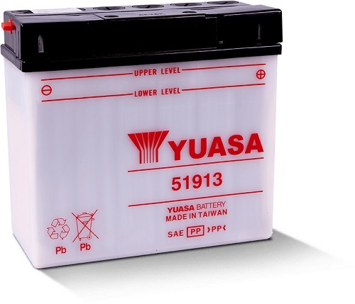 51913 12v YUASA Motorcycle Battery with Acid Pack