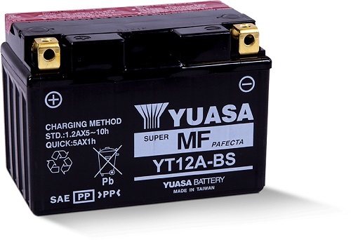 YT12A-BS 12v YUASA Maintenance Free Motorcycle Battery