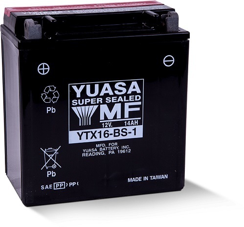YTX16-BS-1 12v YUASA Maintenance Free Motorcycle Battery