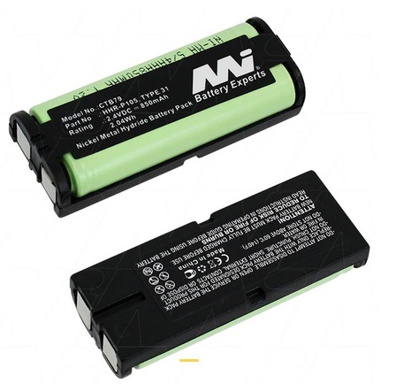 HHR-P105 Panasonic Cordless Phone Battery Replacement, 2.4V