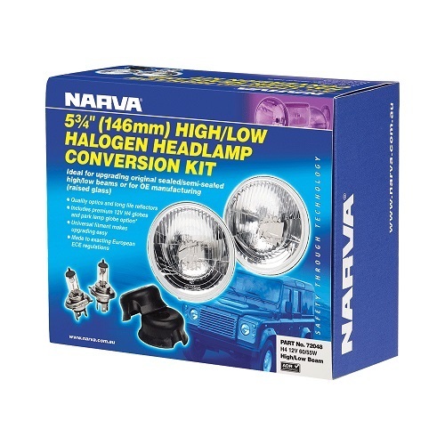 Halogen Headlamp - H4 Conversion Kit (Raised Glass) - 5 3/4' High/Low Beam Free Form (free delivery)