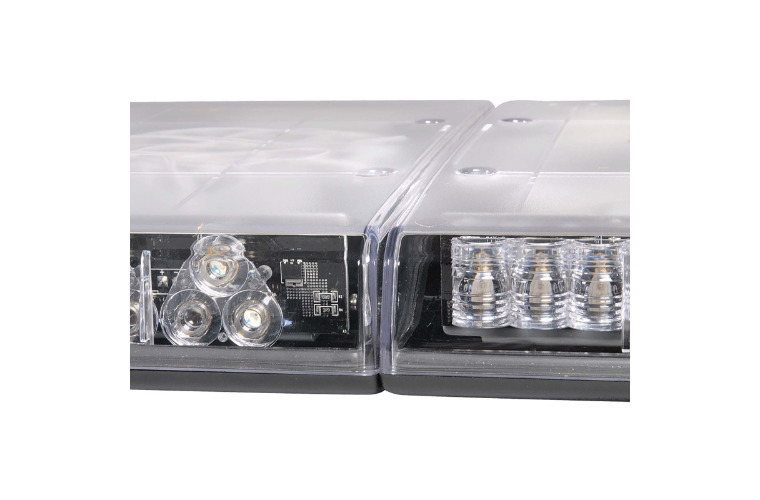 12V Legion Light Bar (Amber, Clear Lens) with built-in Alley lights and Take down lights - 1.2m