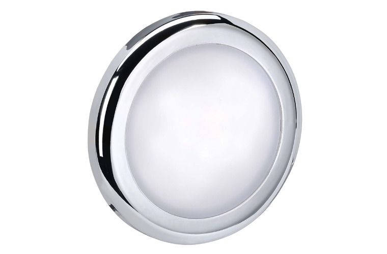 12 VOLT CHROME 70MM INTERIOR LAMP -COOL WHITE (FREE DELIVERY)
