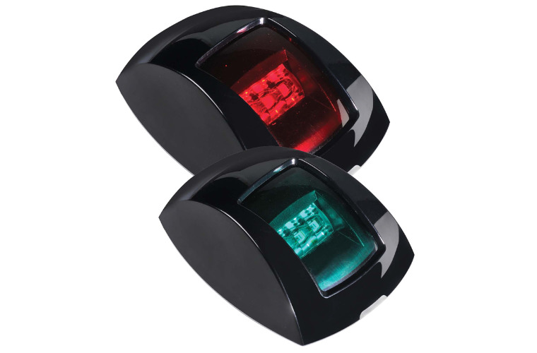 9-33V LED PORT and STARBOARD LAMPS BLACK WITH COLOUR LENSES (FREE DELIVERY)