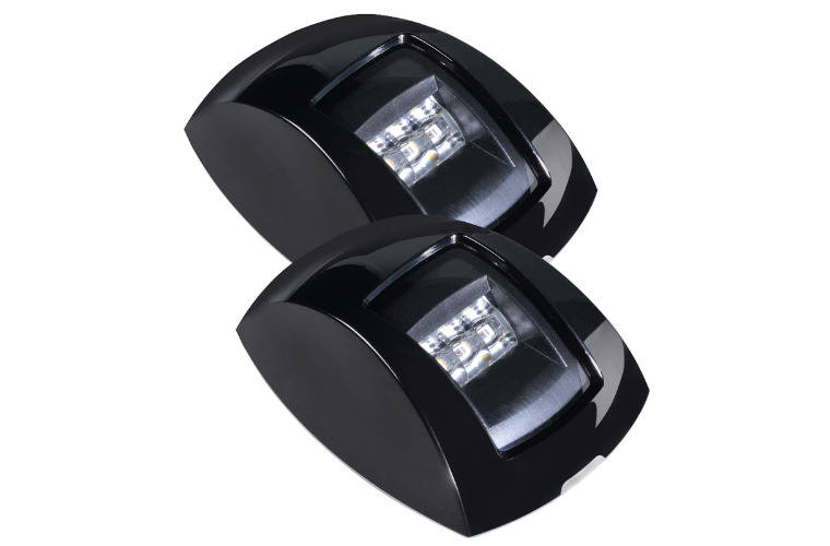 9-33V LED PORT and STARBOARD LAMPS BLACK WITH CLEAR LENSES