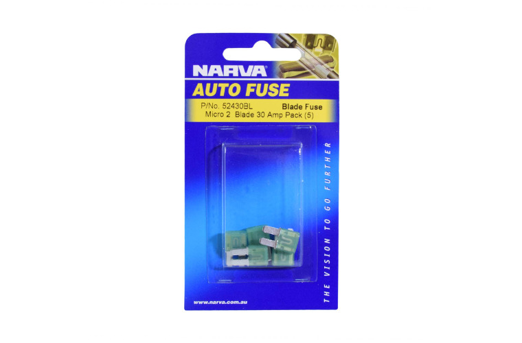 30 AMP GREEN MICRO 2 BLADE FUSE (Blister pack of 5)