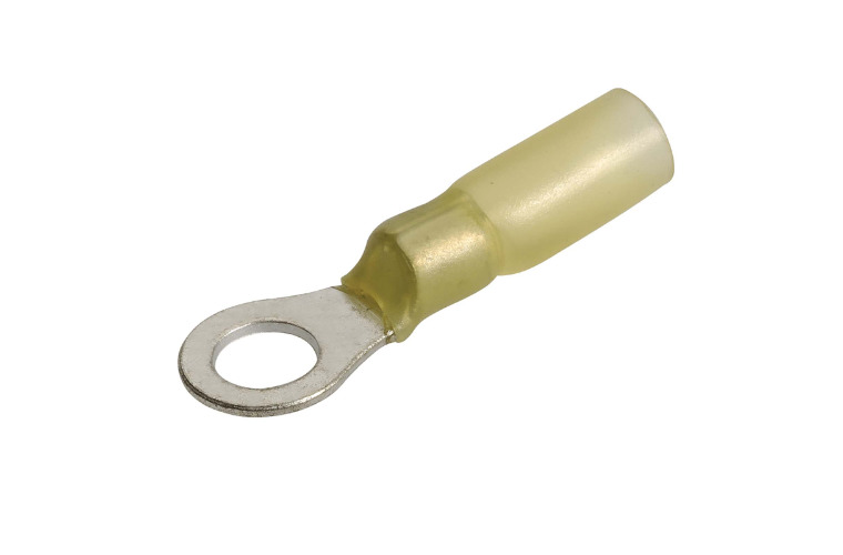 6.3MM ADHESIVE LINED RING TERMINAL YELLOW 1/4inch DIAMETER