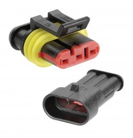 3 WAY FEMALE and MALE AMP SUPER SEAL CONNECTOR HOUSING SET