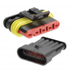 5 WAY FEMALE and MALE AMP SUPER SEAL CONNECTOR HOUSING SET