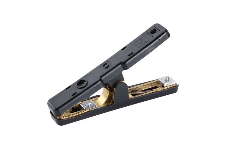 SOLID BRASS BLACK BATTERY CLAMP - 400A BLACK (COPPER BRIDGE)