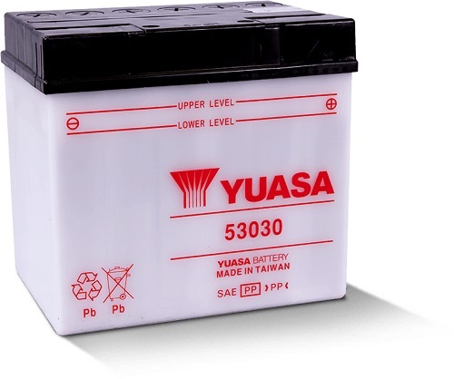 53030 12v YUASA Motorcycle Battery with Acid Pack