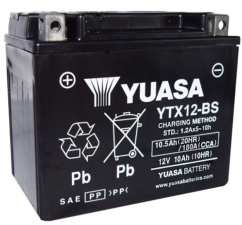 YTX12-BS 12v YUASA Motorcycle Battery with Acid Pack