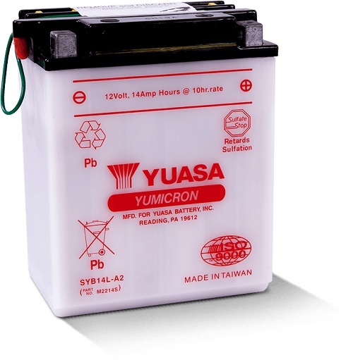 SYB14L-A2 12v YUASA YuMicron Motorcycle Battery with Acid Pack