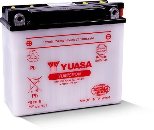 YB7B-B 12v YUASA YuMicron Motorcycle Battery with Acid Pack