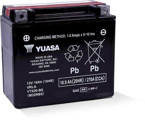 YTX20-BS 12v YUASA Maintenance Free Motorcycle Battery