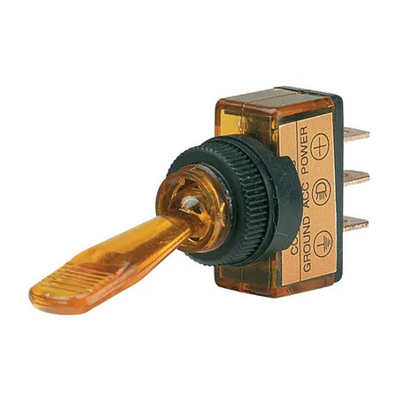 Illuminated Off/On Toggle Switch (Amber)