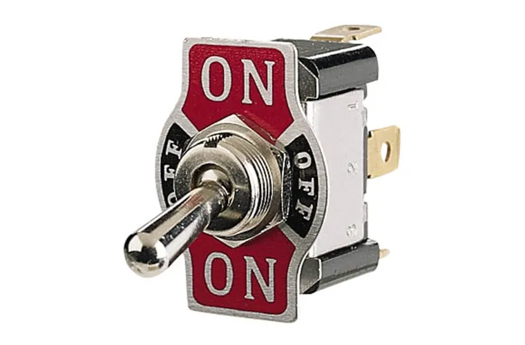 On/Off/On Metal Toggle Switch with On/Off/On Tab