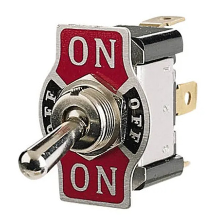 On/Off/On Metal Toggle Switch with On/Off/On Tab