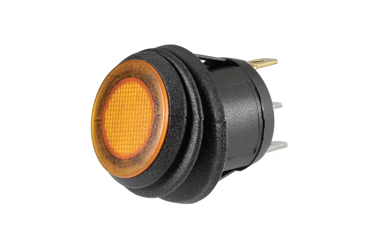 Off/On Rocker Switch with Waterproof Neoprene Boot and Amber LED