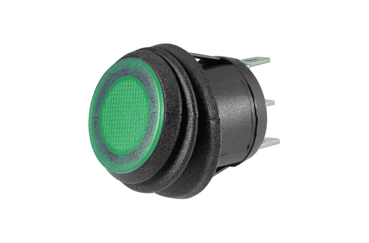 Off/On Rocker Switch with Waterproof Neoprene Boot and Green LED
