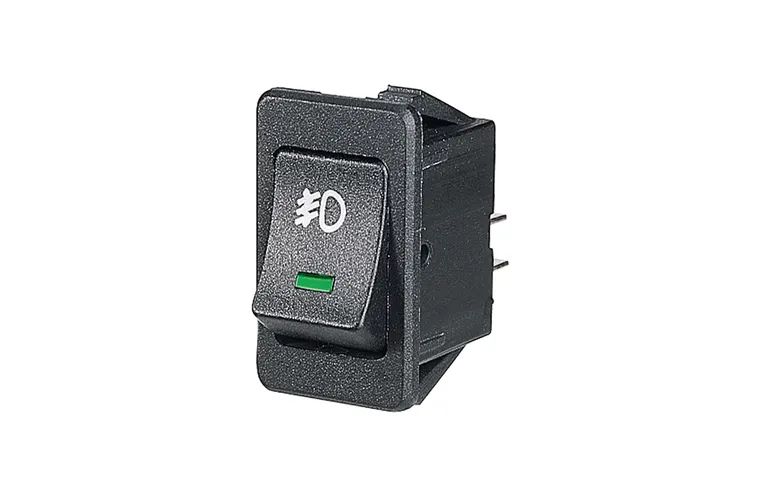 Off/On Rocker Switch with Green LED and Front Fog Symbol