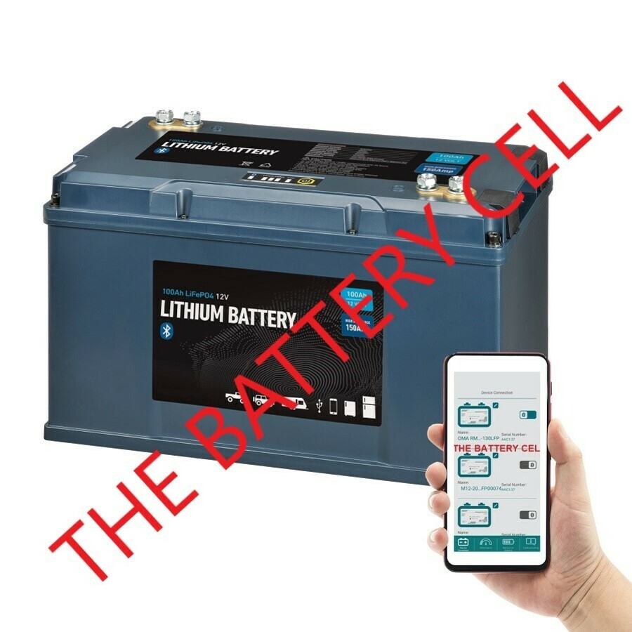 12V 100AH Lithium LiFePO4 Battery with BLUETOOTH - The Battery Cell