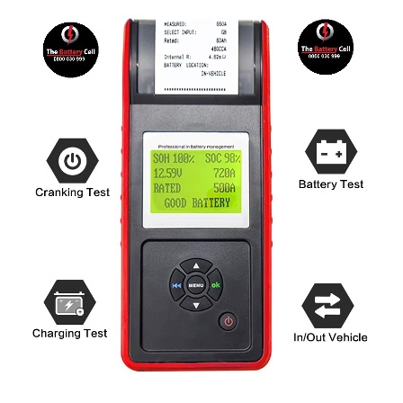 Professional battery tester with Printer