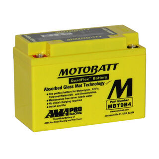 MBT9B4 Motorcycle 12v QUADFLEX AGM BATTERY