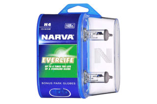 H4 12V 60-55W EVERLIFE HALOGEN HEADLIGHT GLOBES -2PK