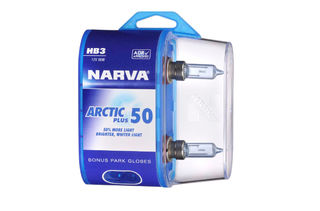 HB3 12V 60W ARCTIC PLUS 50 HALOGEN HEADLIGHT GLOBES -2 PACK
