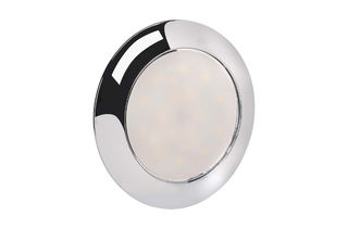 12 VOLT SATURN 75mm CHROME L.E.D INTERIOR LAMP -single