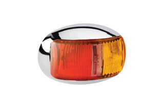 9-33 VOLT MODEL 16 CHROME LED SIDE MARKER LAMP RED-AMBER