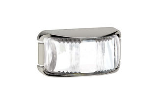 9-33 VOLT MODEL 16 CHROME LED FRONT END OUTLINE MARKER LAMP -WHITE