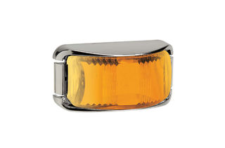 9-33 VOLT MODEL 16 CHROME LED FRONT END OUTLINE MARKER OR EXTERNAL CABIN LAMP -AMBER