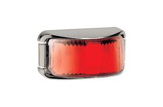 9-33 VOLT MODEL 16 CHROME LED REAR END OUTLINE MARKER LAMP -RED