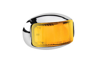 9-33 VOLT MODEL 16 CHROME-OVAL LED SIDE DIRECTION INDICATOR LAMP AMBER