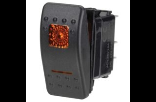 12 Volt Illuminated Off/On Sealed Rocker Switch (Amber)