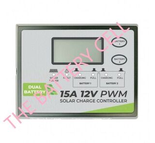 SOLAR CONTROLLER 15AMP DUAL BATTERY 12V-24V (Lithium Compatible)