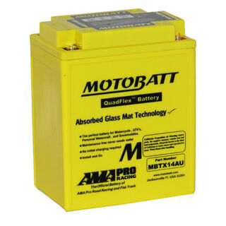 MBTX14AU Motorcycle 12v QUADFLEX AGM BATTERY
